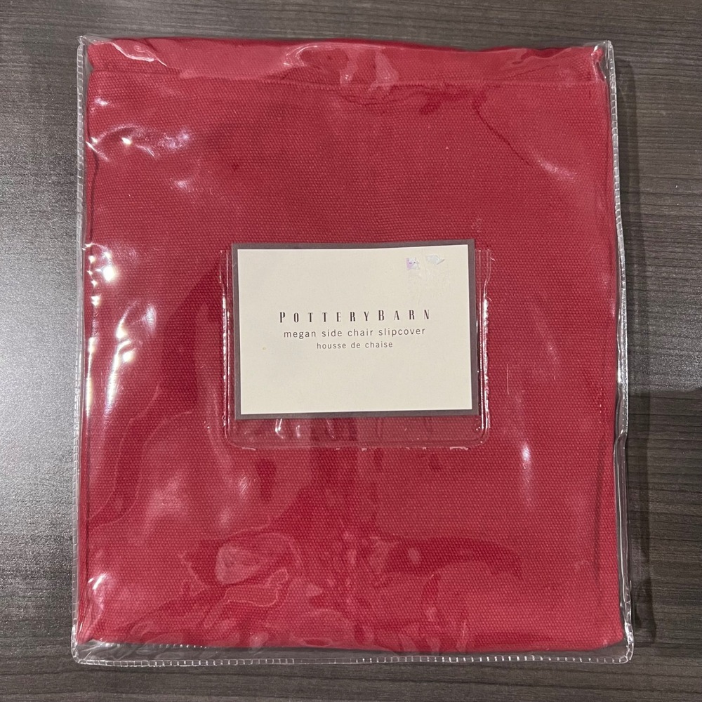 Pottery Barn Megan Side Chair Slipcover Red 100% Cotton Canvas New